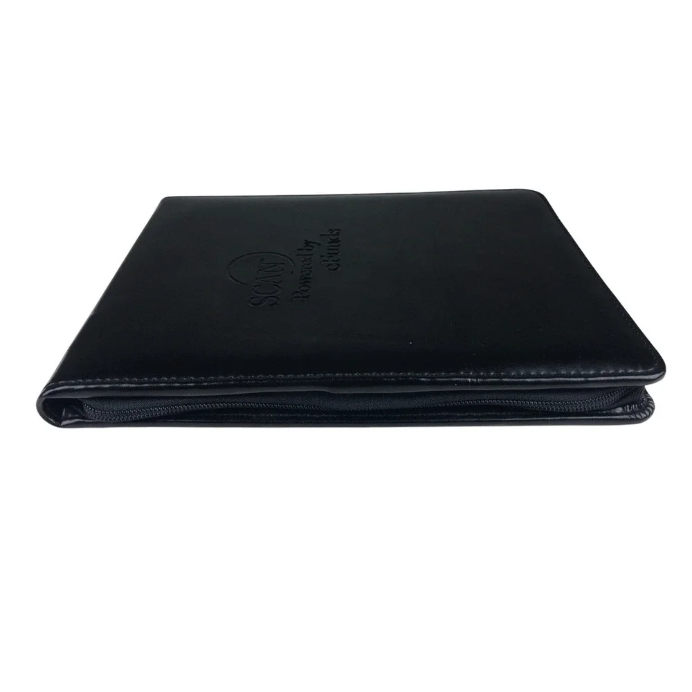 Leed's SCAN Powered By eFunds Black Zippered Padfolio Portfolio Organizer 10 x 8